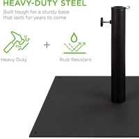 Support de parasol robuste JH-Mech OEM, fixation par trou, revêtement poudré, résistant à la rouille, acier au carbone noir