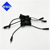 Cable de Alimentación de Doble Conductor UL2468 22AWG con Conector Jack de 2.1mm a 2 Pines, Longitud Personalizada, para Controlador LED y Cámara de Seguridad