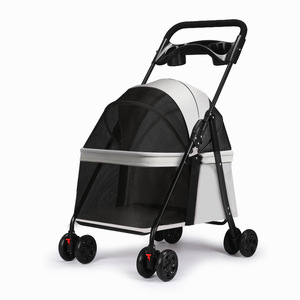 Tốt nhất-Bán-Vật Nuôi-Sản phẩm chó pram vật nuôi xe đẩy màu xám đen màu hồng màu xanh pram có thể gập lại vật nuôi xe đẩy - Product Image 3