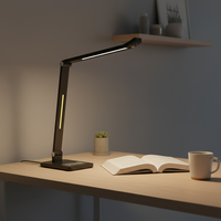 Lampe de bureau LED contemporaine simple en ABS, à commande tactile électrique, double gradation, flexible, pour bureau, étude et lecture nocturne