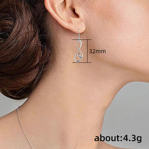 E1910 Orecchini pendenti in oro bianco per donna Gioielli di moda classici Design elegante Orecchini pendenti leggeri - Product Image 6