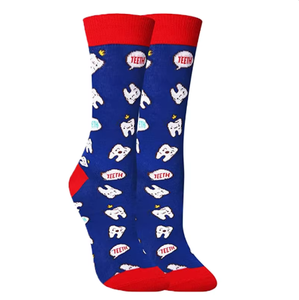 Calzini da donna a tema graziosi e comodi per l'igiene dentale traspiranti a maglia con Design a denti per l'uso quotidiano per l'inverno - Product Image 4