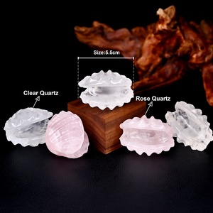 Wholesale Natural Crystal <strong>Shell</strong> <strong>Ornaments</strong> Rose Quartz Stone Hand Carved Crystal Sea <strong>Shell</strong> for Decoration - Product Image 5