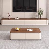 Ensemble meuble TV et table basse modernes pour salon et chambre à coucher, plateforme de rangement domestique, design de luxe léger