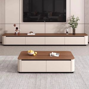 Set Moderno di <span class=keywords><strong>Mobile</strong></span> <span class=keywords><strong>TV</strong></span> e Tavolino <span class=keywords><strong>da</strong></span> Caffè per Soggiorno e <span class=keywords><strong>Camera</strong></span> <span class=keywords><strong>da</strong></span> Letto, Design di Lusso Leggero con Funzione di Archiviazione - Product Image 2
