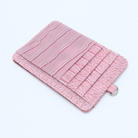 Dompet Kartu PU Mewah Minimalis Tipis, Tempat Kartu Kredit Asli, Organizer Kartu Bergaya
