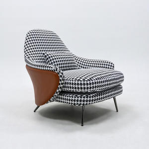 Fauteuil de détente avec repose-pieds, fauteuil lounge, fauteuil de loisirs, mobilier moderne simple et luxueux pour villa, hôtel, usage domestique - Product Image 1