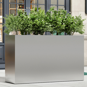 Fournitures de <span class=keywords><strong>jardin</strong></span> populaires, grand bac à fleurs rectangulaire en acier inoxydable, aluminium, métal - Product Image 2