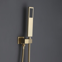 Ensemble de douche encastré poli à fonction unique, avec pommeau de douche carré à jet pluie, pour salles de bain domestiques, directement de l'usine