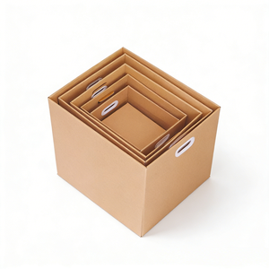 Scatola di Cartone Pieghevole Spessa per Logistica, Grande e Resistente con Maniglie, per Conservazione <span class=keywords><strong>Vestiti</strong></span> e Traslochi - Product Image 4