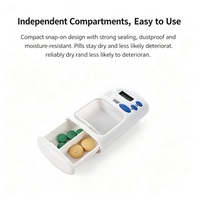 Organisateur de pilules intelligent portable de haute qualité avec boîte de rangement en plastique, fonctions de rappel et de minuterie d'alarme