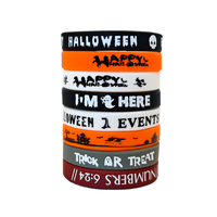 Pulsera de silicona para Halloween Logotipo personalizado profesional ecológico Haga su propio logotipo Pulsera Pulseras de silicona para eventos