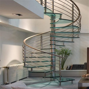 Escalera <span class=keywords><strong>de</strong></span> Caracol <span class=keywords><strong>de</strong></span> Acero Personalizada para Interiores, <span class=keywords><strong>Diseño</strong></span> Moderno <span class=keywords><strong>de</strong></span> Escalera Helicoidal Flotante con Barandilla - Product Image 2
