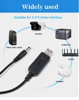 Kabel Daya USB 12V 5V ke 12V DC DC Step up Converter Charger 5V ke 12V Kabel USB untuk Kipas Router Wifi Penyapu Proyektor