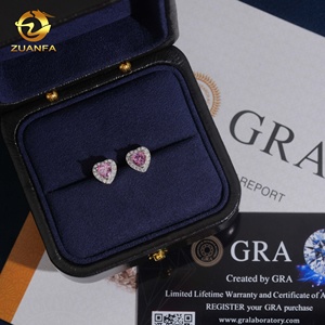 <span class=keywords><strong>Orecchini</strong></span> a perno con moissanite <span class=keywords><strong>rosa</strong></span> D VVS all'ingrosso, taglio a cuore, con halo, in <span class=keywords><strong>argento</strong></span> 925, stile Iced Out - Product Image 6