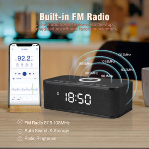 FANSBE 3 in 1 App Control Hotel Home Bedroom White Noise 10W Wireless Charger Digital Alarm Clock <strong>Bluetooth</strong> <strong>Speaker</strong>