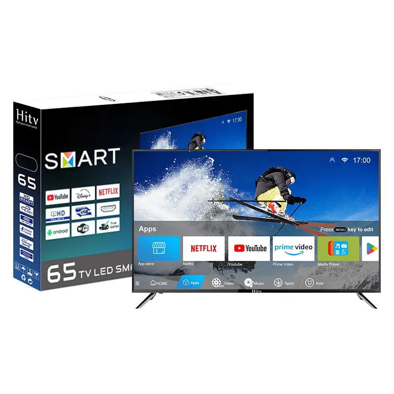 Hitv 65 дюймов ультра HD Smart TV Голосовое управление Высокая частота обновления 65 75 дюймов LED TV