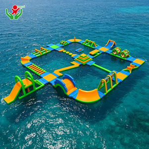 Percorso a Ostacoli Gonfiabile Galleggiante Economico, Attrezzatura Leggera per Giochi Acquatici per Lago, Piscina, Feste all'Aperto e Intrattenimento - Product Image 3