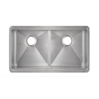 Évier de cuisine double en acier inoxydable 304 avec planche à découper et passoire, évier de cuisine moderne minimaliste, grand évier double