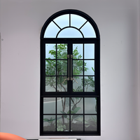 Ventanas Francesas Fijas Arqueadas de Aleación de Aluminio Personalizadas con Triple Vidrio Aislante a Prueba de Viento para Uso Residencial