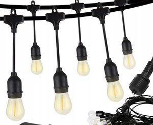 Populaire extérieur 24V S14 E26 E27 prise LED Filament ampoule guirlandes lumineuses pour Patio décorations de vacances de noël - Product Image 1