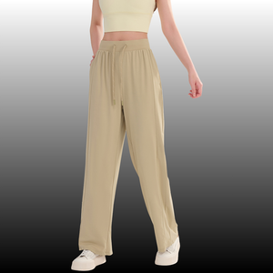 Pantaloni Sportivi Casual <span class=keywords><strong>da</strong></span> <span class=keywords><strong>Donna</strong></span> a Vita Media, Traspiranti, Gamba Larga, Effetto Lavato, con Chiusura a Coulisse, Pronti per l'Uso Quotidiano - Product Image 2