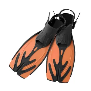 Profesyonel tüplü uzun açık topuk ayarlanabilir kayış ayakkabı ücretsiz dalış şnorkel yüzgeçleri yüzme yüzgeçleri toptan