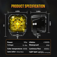 Barra de luz LED enlazable de 5 pulgadas al por mayor, 7x100W de alta potencia, lámpara de conducción tipo spot y flood con arnés de cableado y control remoto