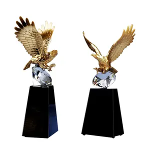 Aangepaste Logo Crystal Plaque Glazen Trofee Eagle Award