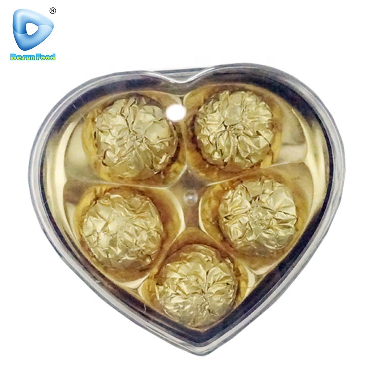 Оптовая продажа, коробка в форме сердца, сладкие высококачественные орехи, шоколадные шарики