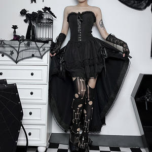 New Sexy Slim Fit Girl Dress Women Swing Dress day Addams Gothic Dark tunica Dress - Product Image 4