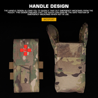 WOSPORT Petite trousse de premiers soins verticale Accessoires de chasse Poignée Design Pochette médicale MOLLE