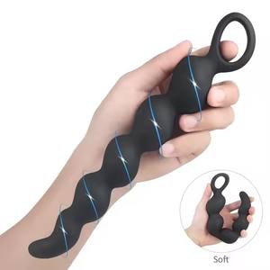 Лучшие мужские гибкие пластиковые анальные секс-игрушки Черные бусы на цепочке для женщин большого размера - Product Image 1