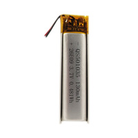 Baterai Lithium Li-polymer 3.7v 130mah 0.481Wh QS501035 3.3g 300 Siklus untuk Kacamata Pintar