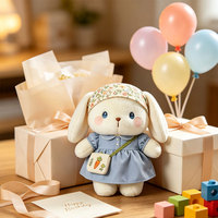 Peluche personnalisée en forme de lapin avec foulard floral amovible et robe, jouet doux et moelleux pour cadeau, souvenir, acheteurs en gros