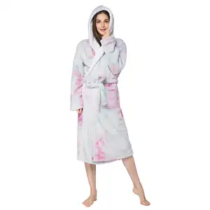 Роскошный супермягкий Индивидуальный Женский красочный однотонный банный халат на шнурке, халат, спа-халат для отеля