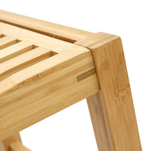 Simple <b>bathroom</b> <b>stool</b>, easy to store, suitable for hotel and home use, attractive double-layer bamboo <b>stool</b> for <b>bathroom</b> - Product Image 1