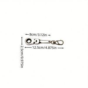 Wholesale Car Accessories 10mm Portable Racing Metal Ratchet Wrench Keychain Mini Shaped Adjustable Wrench Tools <b>Key</b> <b>Chain</b> - Product Image 6