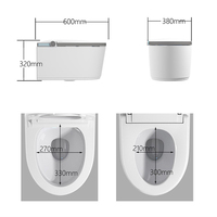 WC intelligent mural avec réservoir d'eau intégré et cadre dissimulé, gain de place, siphon en P