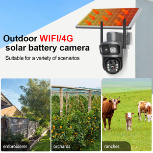 Wistino 4G Sim kartu pertanian kamera surya PTZ 360 derajat rotasi deteksi gerakan 8MP lensa ganda kamera surya luar ruangan - Product Image 5