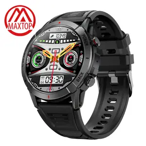 Maxtop yuvarlak AMOLED akıllı spor akıllı saatler çok fonksiyonlu su geçirmez egzersiz kalp atışı takip cihazı Smartwatch