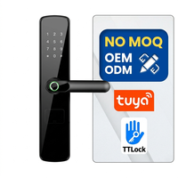 Serrure de porte intelligente numérique sans clé 2026 Tuya WiFi Ttlock avec empreinte digitale biométrique, mot de passe, carte et télécommande, garantie 2 ans