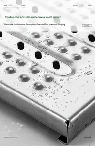 מכסה ניקוז לאמבטיה ולמטבח מודרני, עבה, מפלדת אל-חלד 201/304, נגד חולדות, נגד החלקה, עם תכונה קלה לניקוי. - Product Image 4