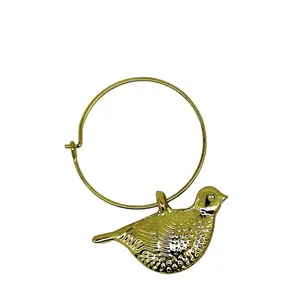 tags identification Wine Glass Ring Charms bird metal wine bottle charms wine glass charm