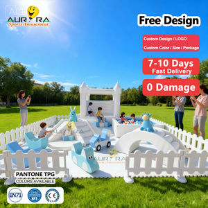 ชุดอุปกรณ์เล่นนุ่มสีขาว พร้อมบ่อบอล สไลเดอร์ เสื่อ รั้ว สนามเด็กเล่นในร่ม วัสดุโฟม ใช้ในโรงเรียน ห้างสรรพสินค้า - Product Image 1