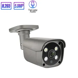 5MP חיצוני עמיד למים POE IP מצלמה עם שתי דרך אודיו AI מצלמה זיהוי תנועה P2P CCTV