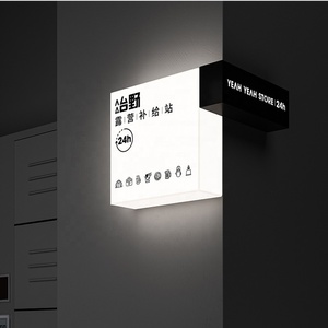 CARREY customizzato Led <span class=keywords><strong>Light</strong></span> <span class=keywords><strong>Box</strong></span> segnaletica scatola insegne all'aperto negozio di caffè libreria interna a forma di L pubblicità acrilico scatola luminosa - Product Image 2