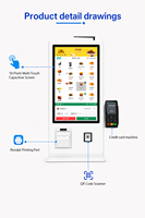 Kiosco de Autoservicio con Pantalla Táctil de 21.5 Pulgadas para Pedidos y Pagos, Impresora y Escáner de Códigos QR para Restaurantes