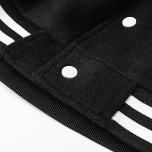 Patchs en chenille personnalisés Streetwear veste de baseball fermeture à glissière interne veste universitaire en cuir à manches en PU pour hommes - Product Image 4