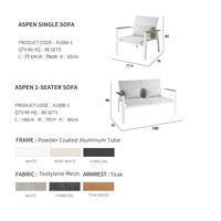 Ganzjährige Outdoor-Möbel Patio-Lounge-Sofa-Set mit Aluminium-Tisch Gartenmöbel für Hotel und Villa